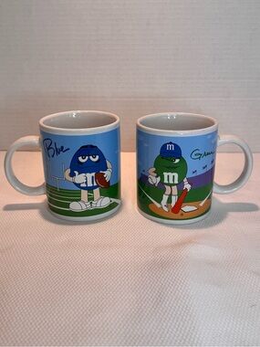 M&M'S Blue & Green Sports Character Ceramic Mugs
